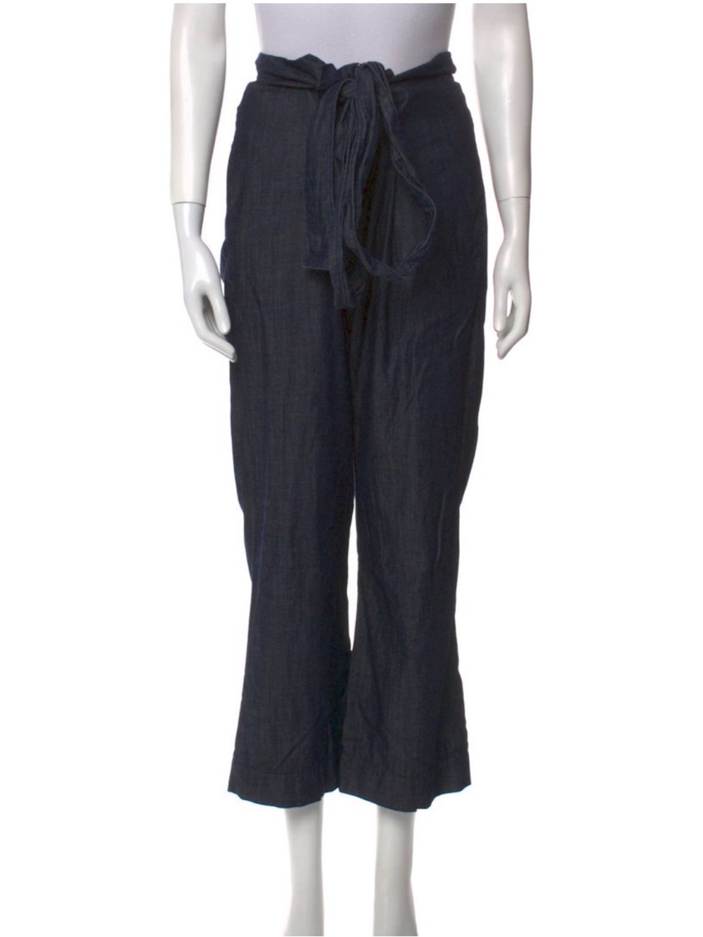 Frame Denim Dark Indigo Wide Leg Paper Bag Pants